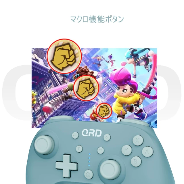 Alt view image 3 of 7 - QRD Junior E5 Wireless Controller for Switch/Switch 2/PC/ Android,Blue | Switch Lite/OLED Windows PC Mac iOS Android,6 Axis Gyro,TURBO,Mini-Sized Controller