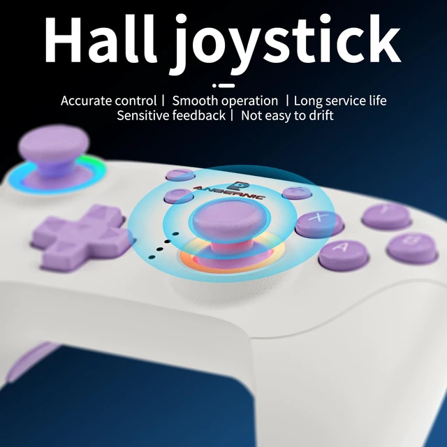 Alt view image 2 of 7 - Doriteney RG P01 Wireless Gaming Controller Compatible with Switch Game Controllers RG P01 2.4G Controller Gamepad for Bluetooth/PC/Steam/iOS/Android/Switch Hall Effect RGB Lights