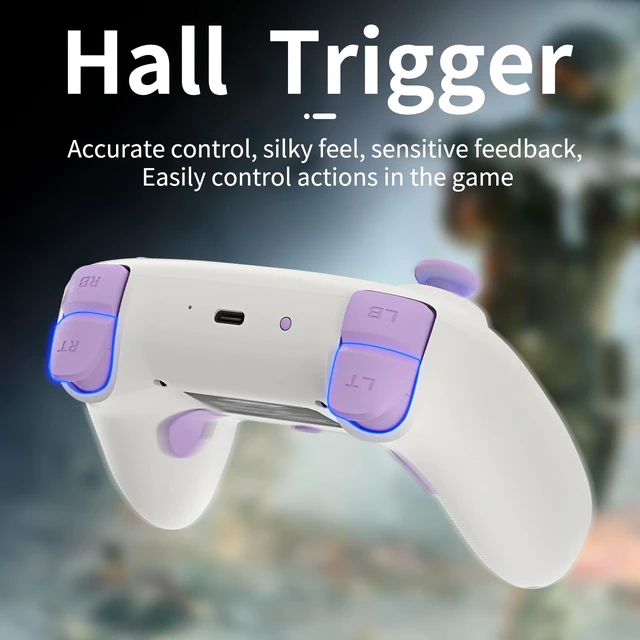 Alt view image 3 of 7 - Doriteney RG P01 Wireless Gaming Controller Compatible with Switch Game Controllers RG P01 2.4G Controller Gamepad for Bluetooth/PC/Steam/iOS/Android/Switch Hall Effect RGB Lights