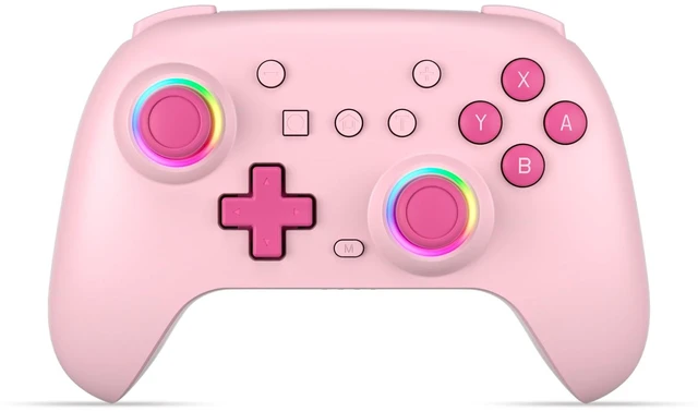 Main image of SIMGAL Pink Wireless Controller for Switch Joy-Con/PC, Breathing LED | Wireless gamepad with 6-axis gyro/dual vibration/ergonomic, Switch Lite/OLED/Steam Deck/PC compatible, bluetooth/wired