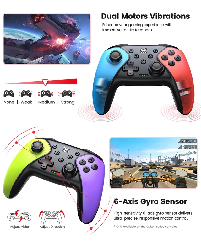 Alt view image 5 of 7 - ELISWEEN 2 Pack Wireless Switch Controller for Switch/Lite/OLED/Swicth 2 Controller, Switch Controller Joysticks Work with iOS/Android/PC-Switch 2 Pro TURBO Controller with Wake-up Programmable