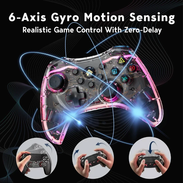 Alt view image 7 of 7 - TurbX Wireless Game Controller Set for Nintendo Switch, PS4, iPhone, Android Phone, PC Steam Deck, Windows. Bluetooth video games joycon w/ Finger Sleeves,Phone Grip, PC Adapter, LED Light & Vibration