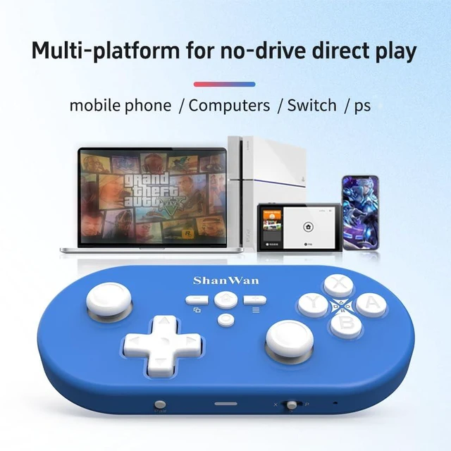 Alt view image 5 of 7 - ShanWan Wireless Bluetooth Controller for Switch/Switch 2, Steam Deck, PC, Android, iPhone, iPad, macOS. Customizable Macro Buttons, Motion Controls, Linear Motor Vibration, Joysticks, Triggers & D-pa
