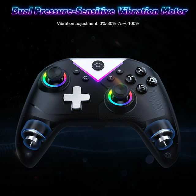 Alt view image 5 of 7 - 2-Pack Wireless Gamepad for Nintendo Switch 2/1 Lite/OLED & PC, RGB Bluetooth Controller with 6-Axis Gyro, 4 Vibration Motors, Turbo, Macro, Screenshot