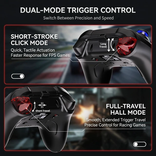 Alt view image 2 of 7 - YUYIU WindSeeker III Wireless Gaming Controller for PC with Charging Dock | Hall Effect Joysticks, RGB, Dual-Mode Triggers, Macro, Turbo, 6-Axis Gyro, Compatible with PC, Android, iOS and Switch