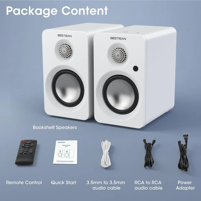 Alt view image 7 of 7 - BESTISAN Computer Speakers for Gaming, Powered Studio Monitor Speakers | Bluetooth 5.4 HDMI USB-C AUX Inputs for PC Desktop Ipad Turntable
