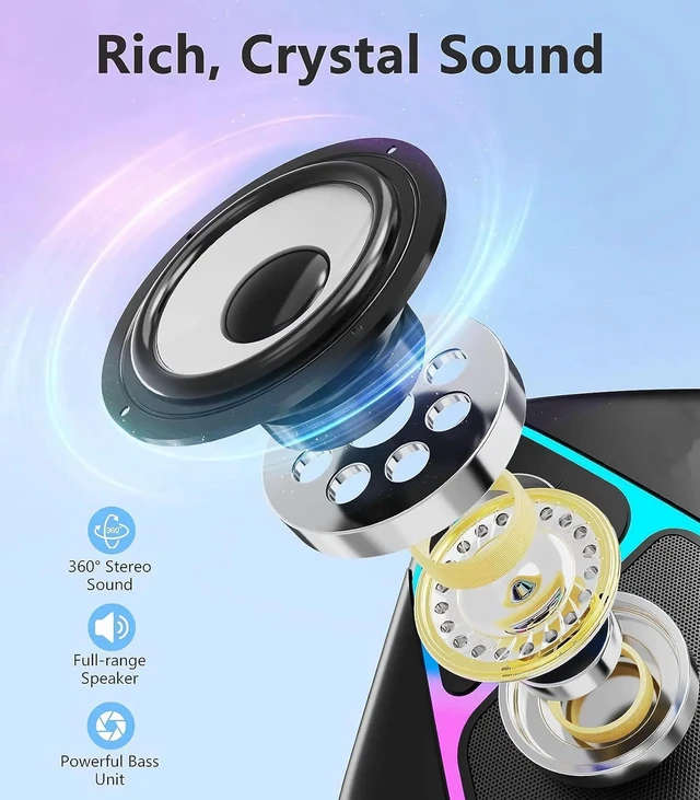 Alt view image 2 of 6 - CORN 2.1 Gaming Speakers with RGB Gradient Light, PC Speakers with Dynamic Sound, USB Powered & 3.5mm Aux, Desktop Computer Speakers with Volume Control, Compatible with PC, Laptop, PS4, TV, Phone