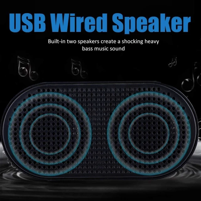 Alt view image 2 of 7 - Bewinner USB Wired Mini Speaker with Heavy Bass, Built-in Power Supply & Dual Speakers for PC, Laptop, Desktop