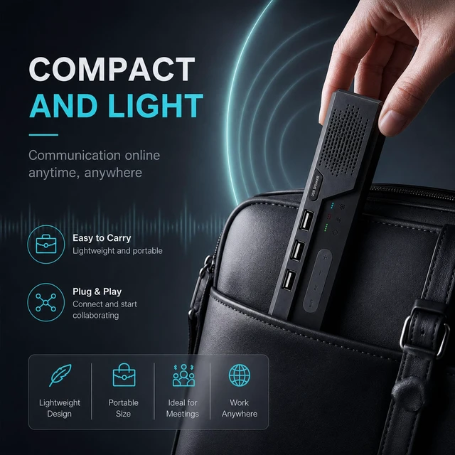 Alt view image 7 of 7 - lorvannis Conference Speakerphone for PC & Laptop, USB Wired Speaker with Microphone, 360° Voice Pickup, Plug and Play, Computer Speaker for Zoom, Teams, Skype (7)