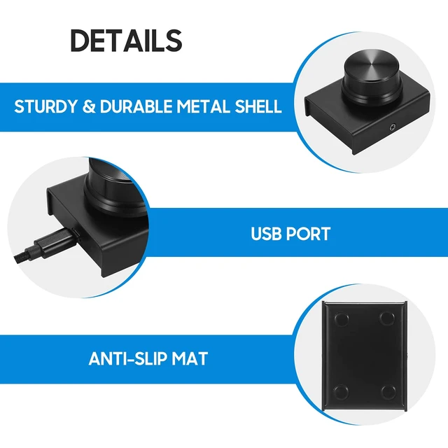 Alt view image 4 of 7 - ERYUE USB Volume Control Knob, USB Volume Control Knob One Key Mute Volume Controller for Computer Laptop Plug and Play PC Speaker Audio Adjuster Compatible with Win 10/8/ 7/ Vista/XP/Mac