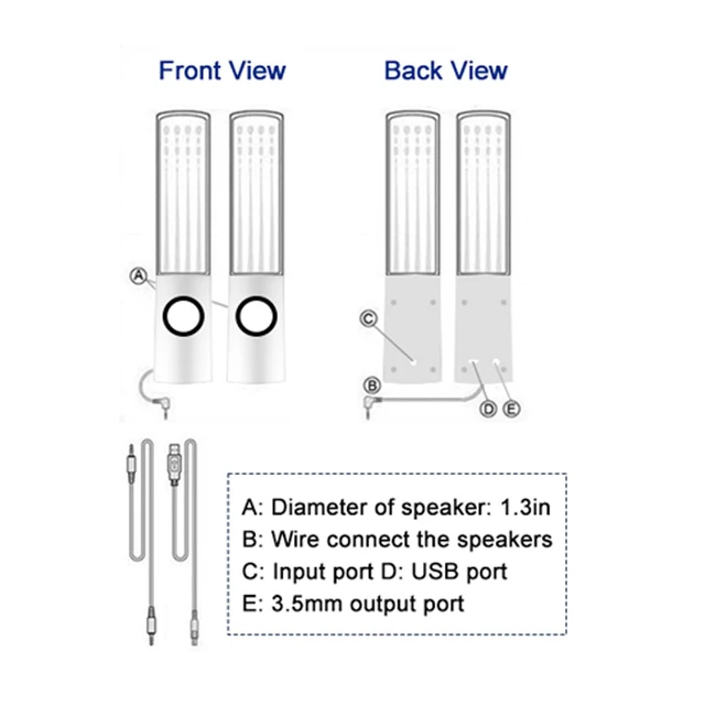 Alt view image 7 of 7 - Gikfun 7 Colour LED Water Speaker with Dancing Fountain Light Show Sound Effect EK8485