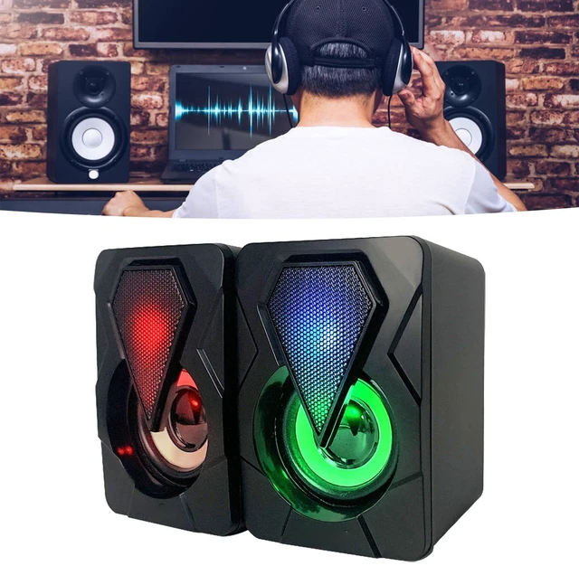 Alt view image 3 of 7 - Pomya Gaming Computer Speaker, Stereo Sound with Heavy Bass and RGB Light, USB Powered Desktop Speaker for PC Games and Movies
