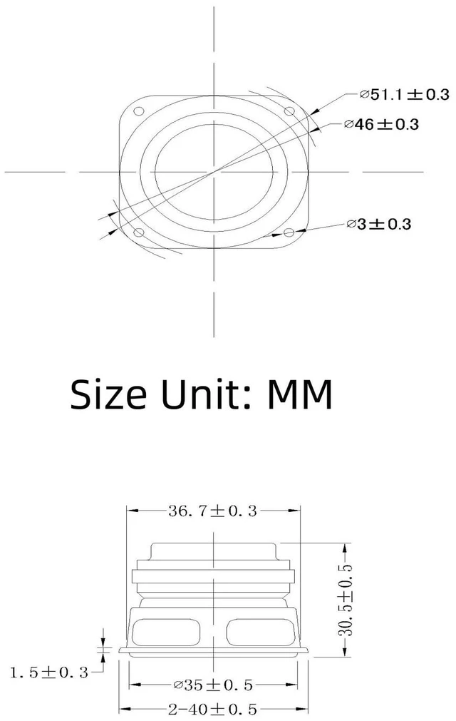 Alt view image 2 of 5 - YFUSET 40mm Full Range Speaker 1.5" 4 Ohm 10W Compact Size Long Excursion Loudspeaker for Arduino