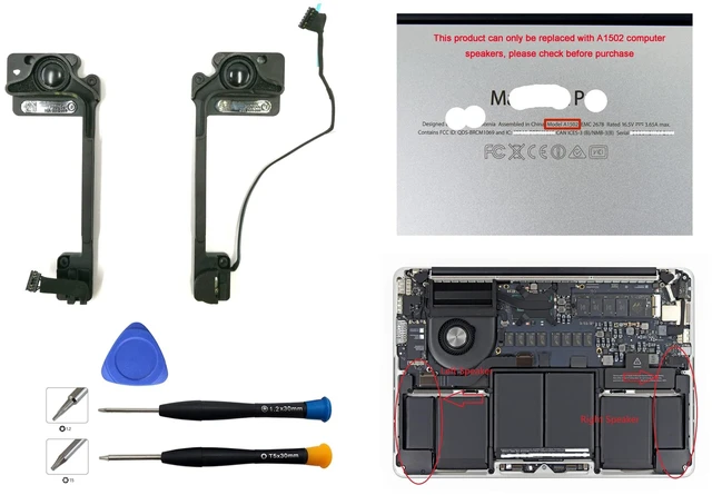 Alt view image 7 of 7 - ITTECC Replacement Internal Left and Right Speaker Fit for MacBook Pro 13" Retina A1502 2013 2014 2015