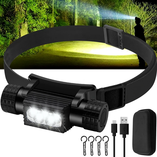 Main image of Headlamp Rechargeable, 2000 Lumen Super Bright LED Head Lamp for Adults, IP67 Waterproof Rechargeable Headlight with 9 Modes, Head Flashlight with 2600 mAh for Outdoor Camping Hiking Fishing Running