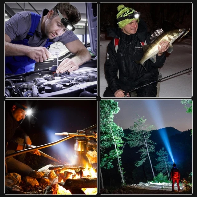 Alt view image 7 of 7 - Headlamp Rechargeable, 2000 Lumen Super Bright LED Head Lamp for Adults, IP67 Waterproof Rechargeable Headlight with 9 Modes, Head Flashlight with 2600 mAh for Outdoor Camping Hiking Fishing Running
