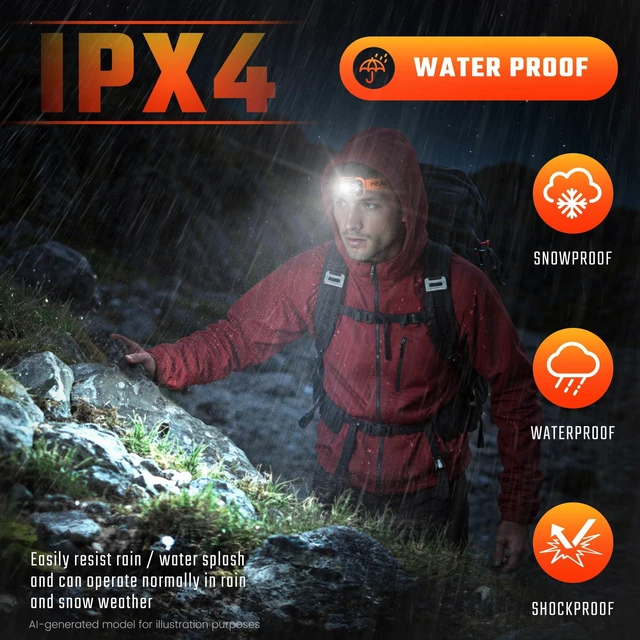 Alt view image 6 of 6 - LED Headlamp High Lumens White & Red Light Headlight for Astronomy | 2 Pack Head Lamps, USB Rechargeable Headlamps, Waterproof Headlights, for Adults, Night Fishing, Hunting, Stargazing, Camping