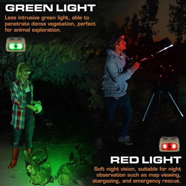 Alt view image 5 of 7 - EverBrite 350LM Rechargeable Headlamp with Red White Green Light | Tail Light, White Red Green Light, Memory Function, Dimmable Design, 7 Mode, 30° Tiltable For Trail Running, Camping, Hunting