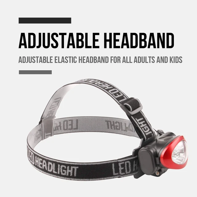 Alt view image 5 of 6 - Lichamp Headlamp, 10 Pack 12 LED 3 Mode Portable Head Lamp Flashlight, Outdoor Lightweight Durable Headlight for Running, Camping, Reading, Fishing, Hunting, Walking, Jogging, Black + Red Color