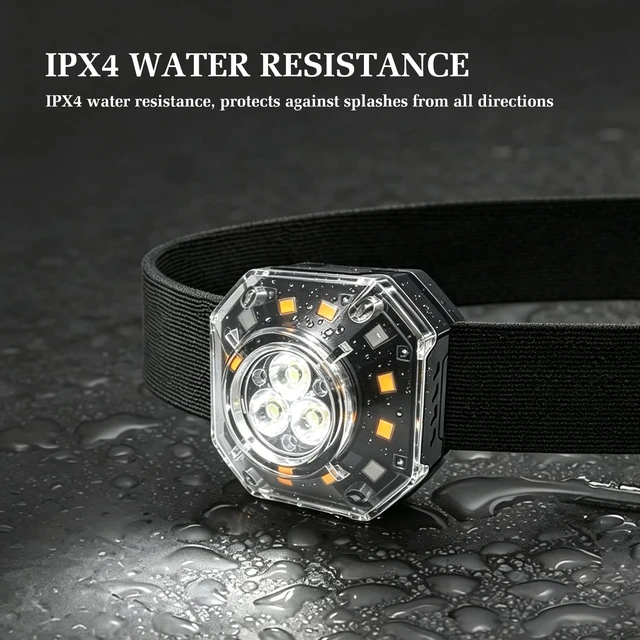 Alt view image 6 of 6 - Multifunctional Headlamp Work Light, High Lumen Ultra-Light Bright LED Rechargeable Camping Headlamp, White Light & Warm Light, Wave Motion Sensor, 12 Lighting Modes for Outdoor Camping Hiking