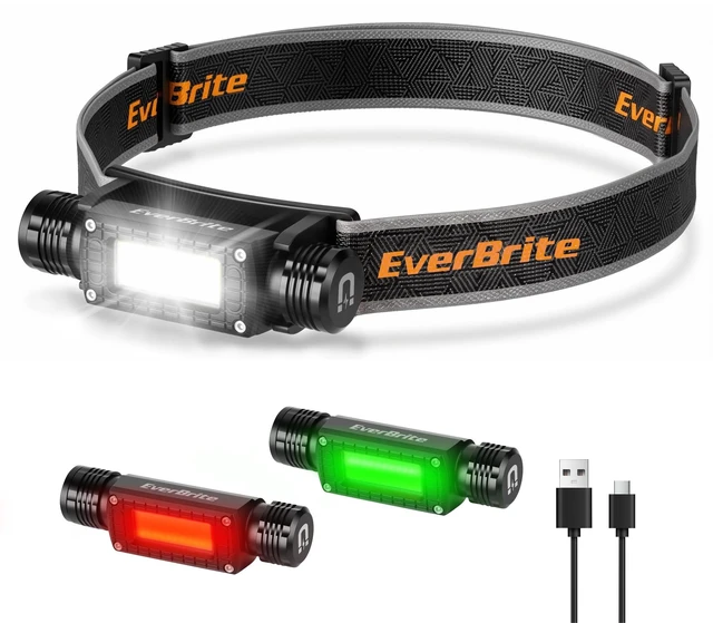 Main image of EverBrite 1100LM Rechargeable Headlamp, Magnetic Work Head Lamp | Super Bright, White Red Green Light Option, Memory Function, Detachable Design, Magnetic Base, 90° Adjustable, 6 Light Modes