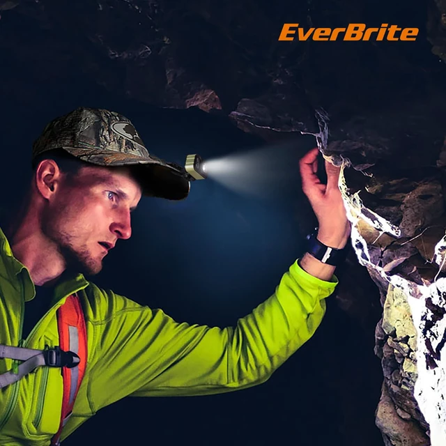 Alt view image 4 of 7 - EverBrite 400LM Ultralight Headlamp, 1.59oz Head Lamp with Hat Clip | IP67 Waterproof, Rechargeable, White Red Green Light, 120° Tiltable, 7 Modes with Turbo, For Running, Camping, Backpacking