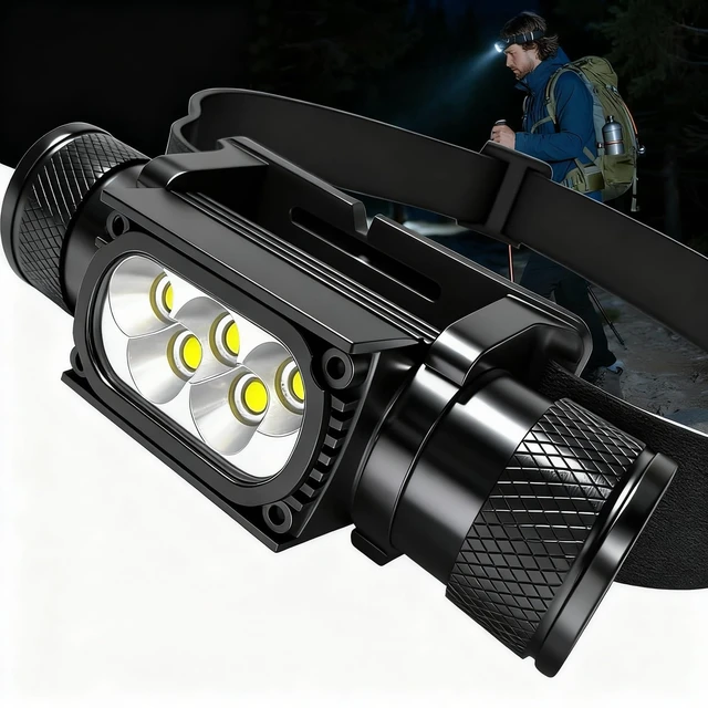 Alt view image 2 of 7 - Sulitcamp LED Headlamp Rechargeable, 1600 Lumen Super Bright Head Lamp with 6 Light Modes, USB-C Charging, IP65 Waterproof, 180° Adjustable for Camping, Hiking, Fishing, Work & Emergencies