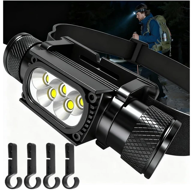 Main image of Sulitcamp LED Headlamp Rechargeable, 1600 Lumen Super Bright Head Lamp with 6 Light Modes, USB-C Charging, IP65 Waterproof, 180° Adjustable for Camping, Hiking, Fishing, Work & Emergencies