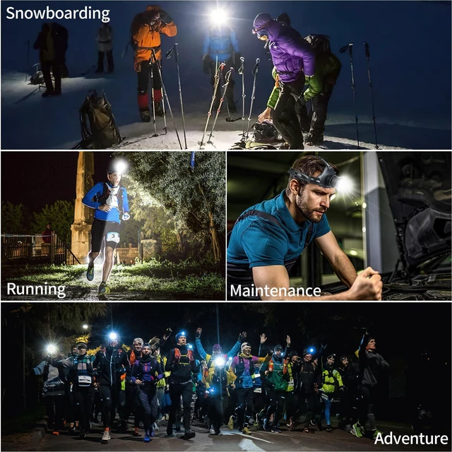 Alt view image 7 of 7 - LED Rechargeable Super Bright Headlamp, 99000 High Lumens Head lamp | Headlamps with 7 Modes, Batteries Included, Zoomable, Waterproof Headlight for Camping Hunting Running Fishing Biking