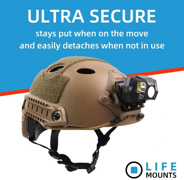 Alt view image 6 of 7 - JOAXOR Tactical Helmet Light Flashlight,800 Lumen Ultra-Light Bright LED Rechargeable Helmet Light with White Red Light Waterproof Motion Sensor Head Lamp,5 Mode for Outdoor Camping Running Hiking