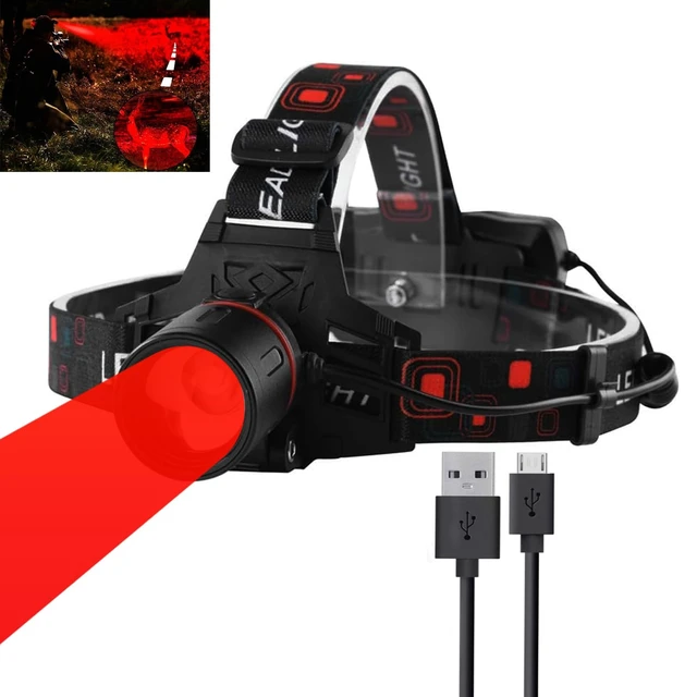 Main image of GRACETOP Red Light Headlamp, Zoomable 3-Mode LED Head Lamp | with Adjustable Angle for Camping, Hiking, Fishing, Reading and Night Activities