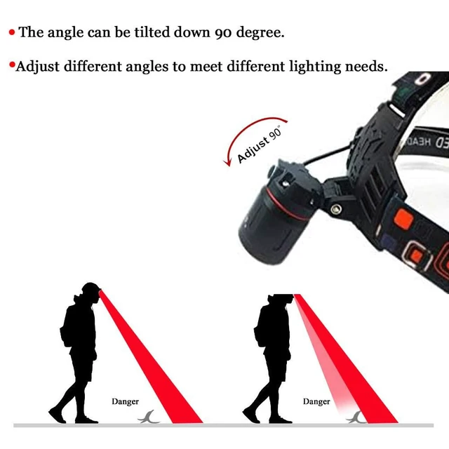 Alt view image 4 of 7 - GRACETOP Red Light Headlamp, Zoomable 3-Mode LED Head Lamp | with Adjustable Angle for Camping, Hiking, Fishing, Reading and Night Activities