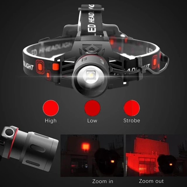 Alt view image 6 of 7 - GRACETOP Red Light Headlamp, Zoomable 3-Mode LED Head Lamp | with Adjustable Angle for Camping, Hiking, Fishing, Reading and Night Activities
