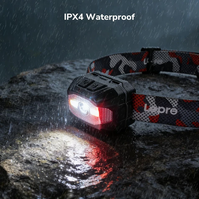 Alt view image 6 of 7 - Lepro Dual Power Headlamp USB-C Rechargeable & AAA Battery 300 Lumens 2Pack | 10 lighting modes,Spotlight & Floodlight,Memory function,Red light,Waterproof,Adjustable Headband,Red light,Camping,Hiking