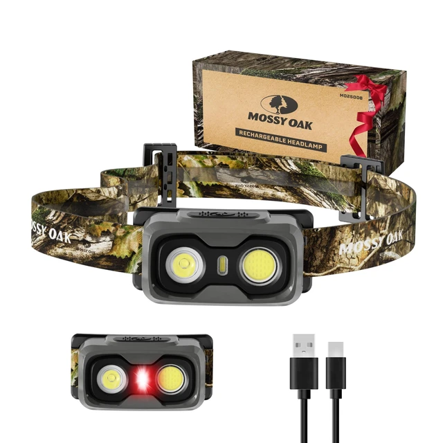 Main image of 600 Lumens Rechargeable Headlamp, with White Red Light Mode | White Red Light, Memory Function, Dimmable Design, Lightweight, Non-Slip Band, Waterproof, For Hunting, Camping, Emergency