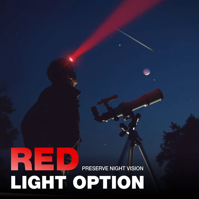 Alt view image 4 of 7 - 600 Lumens Rechargeable Headlamp, with White Red Light Mode | White Red Light, Memory Function, Dimmable Design, Lightweight, Non-Slip Band, Waterproof, For Hunting, Camping, Emergency