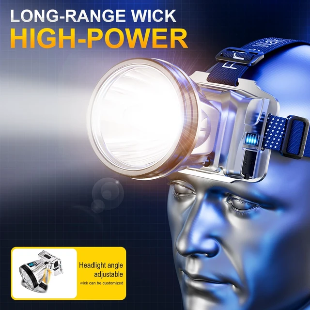 Alt view image 5 of 7 - PINSAI Super Bright Headlamp High Power Headlight LED Rechargeable Motion Sensor Hunting Head lamp Flashlight Spotlight Waterproof Light for Outdoor Fishing Camping Hiking