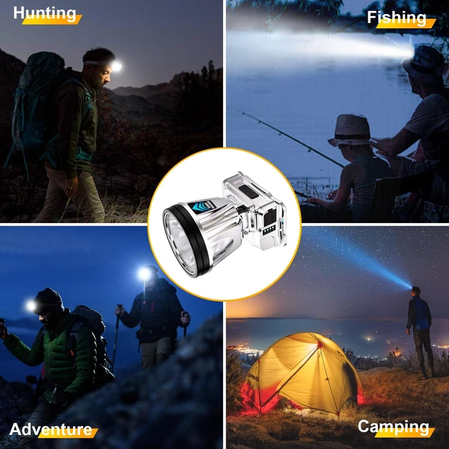 Alt view image 7 of 7 - PINSAI Super Bright Headlamp High Power Headlight LED Rechargeable Motion Sensor Hunting Head lamp Flashlight Spotlight Waterproof Light for Outdoor Fishing Camping Hiking