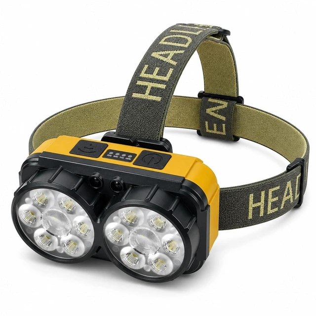 Main image of Rechargeable Dual Light Source LED Headlamp, 10H Runtime Head Lamp with Motion Sensor, Type-C Fast Charging & Battery Display, 5 Mode Waterproof Headlight for Camping Hiking Running Work Emergency
