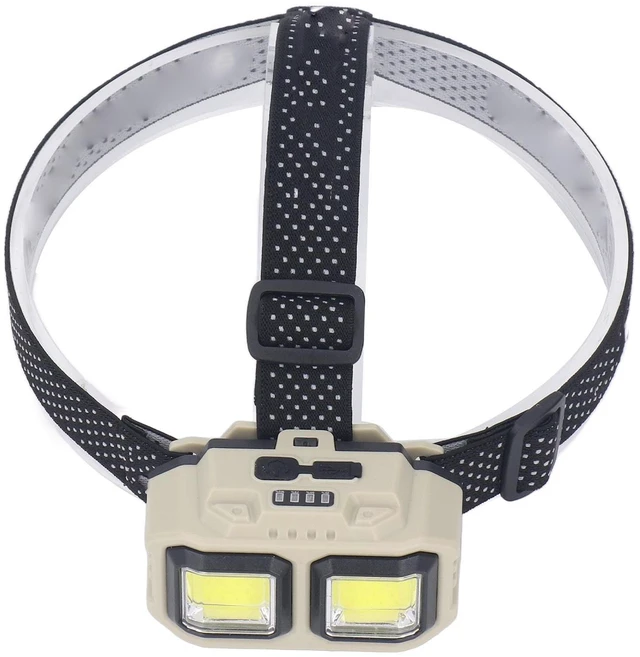 Alt view image 4 of 7 - JAOCDOEN LED COB Headlamp, Super Bright USB Rechargeable Lightweight Headlamp with Motion Sensor, Battery Level Display for Outdoor Hiking Fishing, Mounted Flashlight