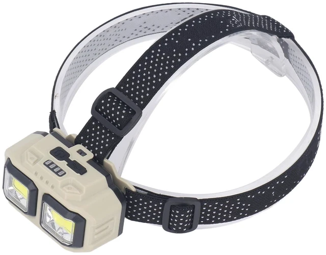 Alt view image 5 of 7 - JAOCDOEN LED COB Headlamp, Super Bright USB Rechargeable Lightweight Headlamp with Motion Sensor, Battery Level Display for Outdoor Hiking Fishing, Mounted Flashlight