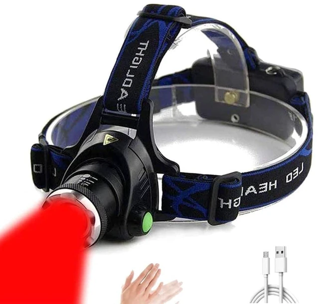 Main image of Rechargeable Red Light Headlamp, Super Bright LED Headlamp with Zoomable | Waterproof, 3 Modes, Motion Sensor Red Hunting Headlights for Night Vision, Aviation, Fishing