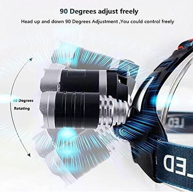 Alt view image 6 of 7 - Headlamp Rechargeable Super Bright 20000 Lumens,USB-C Head Lamp Flashlight,Ultra Bright Head lamp,Waterproof Headlight Hard Hat Light,Adjustable Light for Adults Work Hunting Fishing Camping headlamp