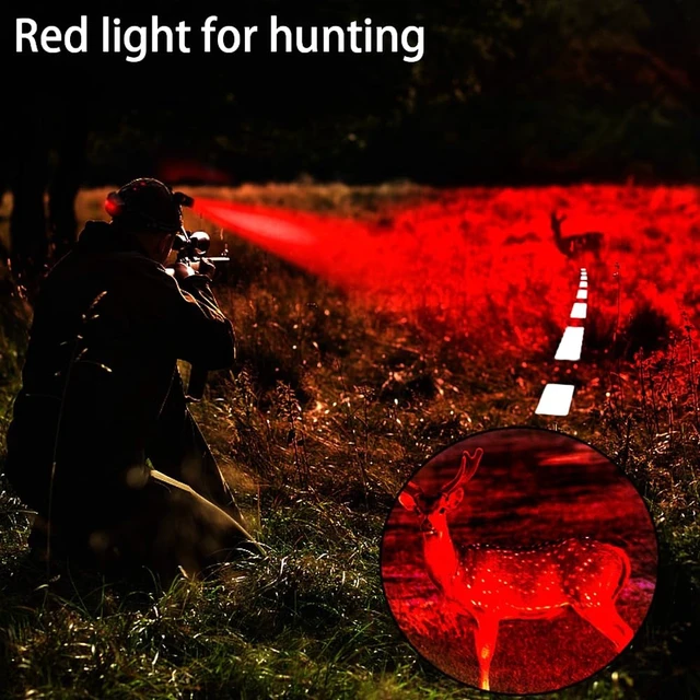 Alt view image 2 of 6 - LUXNOVAQ Red Light Headlamp for Hunting, LED Rechargeable Headlight | 3 Modes Zoomable Hunting Light, Waterproof Tactical Headlamp, Red Light Head Lamp for Coyotes Fox Varmint Astronomy Aviation