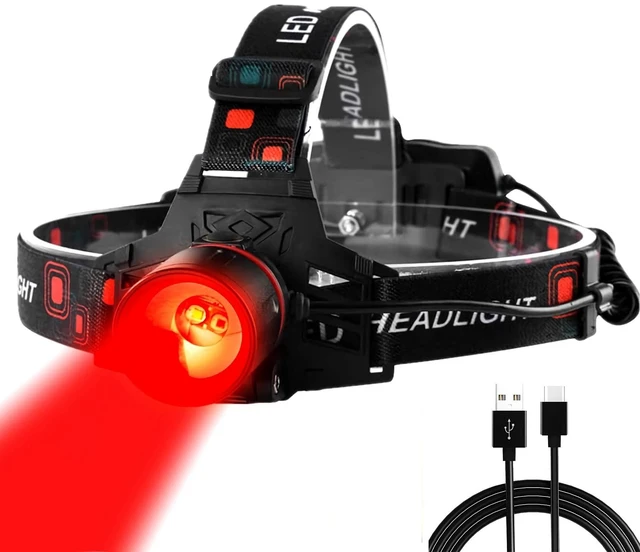 Main image of LUXNOVAQ Red Light Headlamp for Hunting, LED Rechargeable Headlight | 3 Modes Zoomable Hunting Light, Waterproof Tactical Headlamp, Red Light Head Lamp for Coyotes Fox Varmint Astronomy Aviation