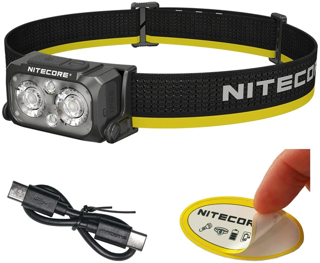 Main image of Nitecore NU25 MCT 400 Lumen Lightweight USB-C Rechargeble Outdoor Headlamp with Multiple Color Temperatures Warm Natural, Cold Lights and Red Light (Headband, Black)
