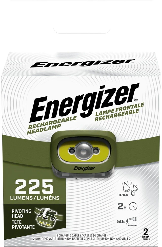 Alt view image 7 of 7 - Energizer LED Rechargeable Headlamp, Headlamp with Red Light, 2-Pack | Hands-free light, camping headlamps, 3 modes, USB charging, emergency light