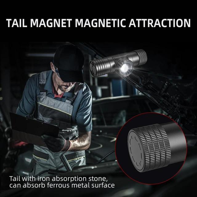 Alt view image 6 of 7 - Headlamp Rechargeable, Zoomable Focus & Flood Beam 1800 Lumen LED Head Lamp | With Cap Clip, IPX6, 2600mAh, 6 Modes, USB-C, Alloy Body,Ideal for Running, Camping, Hiking, Fishing, Outdoor