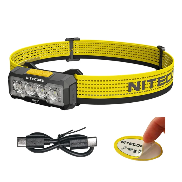 Main image of Nitecore NU27 600 Lumens Running Camping Headlamp, USB-C Rechargeable with Warm, Neutral and Cool White Lights, Red Light, Including NitecoreS Sticker (Black)