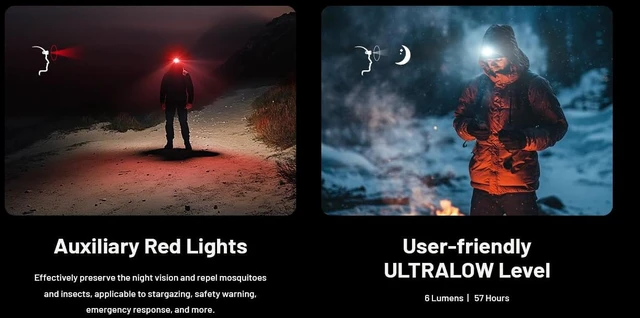 Alt view image 5 of 7 - Nitecore NU27 600 Lumens Running Camping Headlamp, USB-C Rechargeable with Warm, Neutral and Cool White Lights, Red Light, Including NitecoreS Sticker (Black)